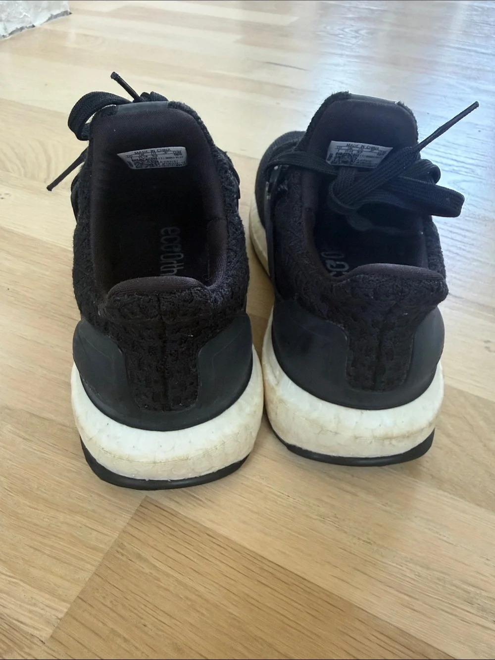 adidas Black Knit Running Shoes with White Midsole
